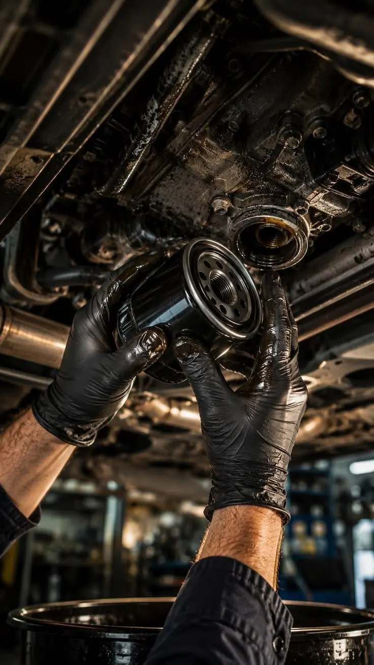 Técnico revisando debajo de un carro